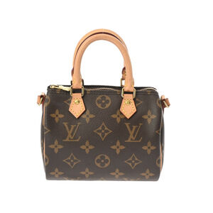 Louis Vuitton Monogram Nano Speedy Brown Canvas Shoulder Bag